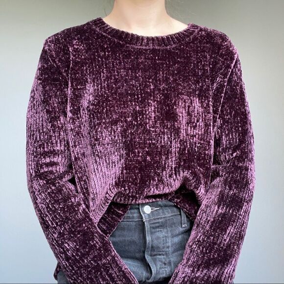 Orvis Women’s Purple Relaxed Crewneck Soft Warm Lounge Sweater Sz L - Picture 2 of 9